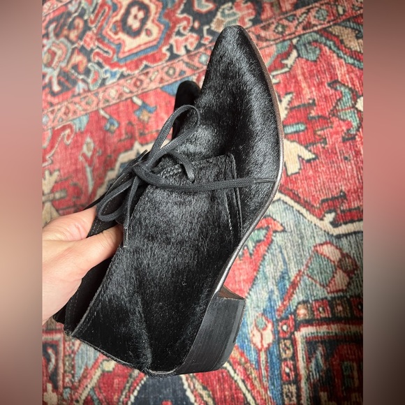 Billy Reid Black Pony Hair Indianola Lace Up Loafers/Low Boots— Size 7 - Picture 10 of 12